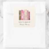 糸で結んだ本パーソナライズされた蔵書票 スクエアシール (バッグ)