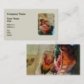 糸とタペストリーを備えたバスケット 名刺 (正面/裏面)