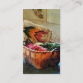 糸とタペストリーを備えたバスケット 名刺 (裏面)