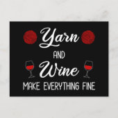 糸とワインで全てを素晴らし作る ポストカード (正面)