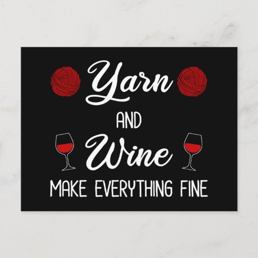 糸とワインで全てを素晴らし作る ポストカード (正面)