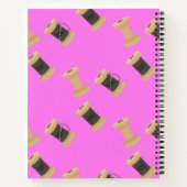 糸と糸巻きの模様 ピンク ノートブック (裏面)