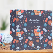 糸と針モノグラム模様キーパー