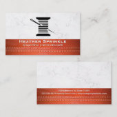 糸と針 | |大理石 |レザーステッチ 名刺 (正面/裏面)