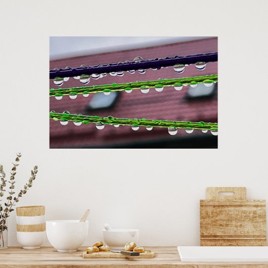 糸に雨粒を付ける ポスター (キッチン)