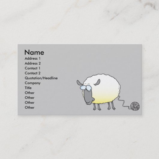 糸のおもしろいクローン羊の漫画のボール 名刺 (正面)