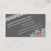 糸のぼろぼろのシックな裁縫の裁縫婦のスプール 名刺 (裏面)