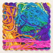 糸のもつれのクロチングと編み物撮影 ペーパーコースター (正面)