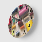糸のカラフルなスプール ラウンド壁時計 (傾斜)