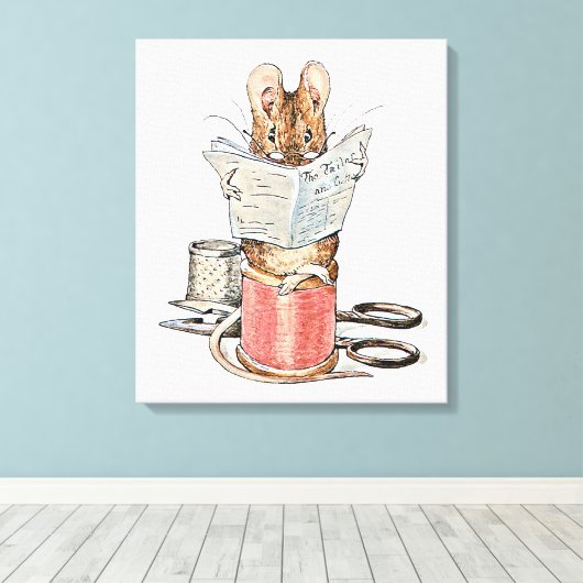 糸のスプール上のテーラーマウス キャンバスプリント (インサイチュ (ウッドフロア))