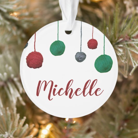 糸のボール・お名前・ニット・クロシェ工芸品 オーナメント (ツリー)