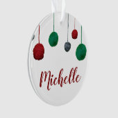 糸のボール・お名前・ニット・クロシェ工芸品 オーナメント (正面)