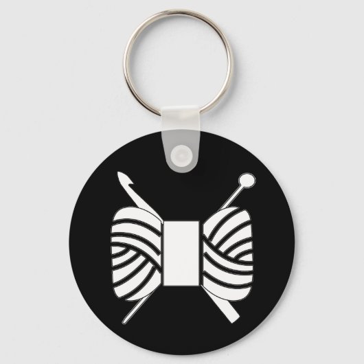 糸のロゴニット編み針{Dark} キーホルダー (正面)