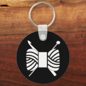 糸のロゴニット編み針{Dark} キーホルダー (正面)