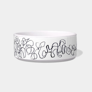 糸の入った猫の食事皿 ボウル