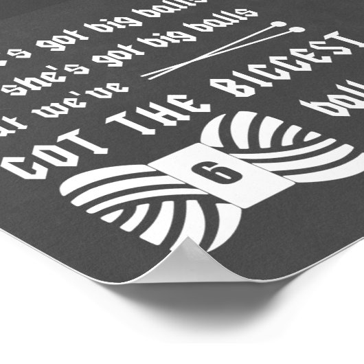 糸の大きなボール編み物工芸品チョークテクスチャ ポスター (角)