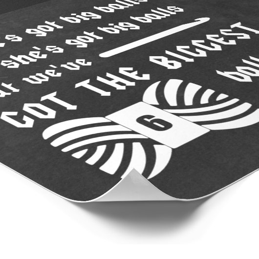 糸の大きなボール編み針編み細工チョークのテクスチャ ポスター (角)