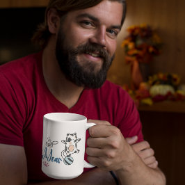 糸の子猫の幸せな新年 コーヒーマグカップ