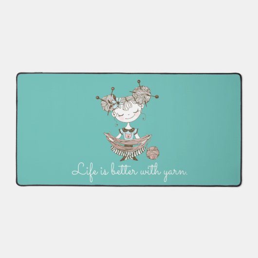 糸の愛お洒落女の子のカスタマイズ可能 デスクマット (正面)