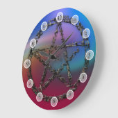 糸の星形五角形 ラージ壁時計 (傾斜)