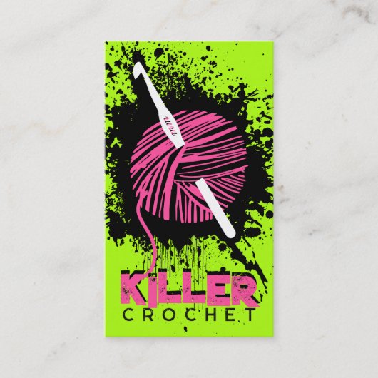 糸の爆発クロシェのフックのクラフトショー包装 名刺 (正面)