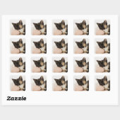 糸の玉に子猫を乗せて スクエアシール (シート)