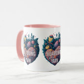 糸の糸を入れていもしない – かわいい鳥のハート マグカップ (正面左)