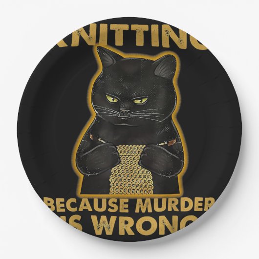 糸の編み物もし愛人ニットではない ペーパープレート (正面)