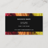 糸の編み物手紡ぎで赤橙黄色の写真 名刺 (裏面)