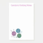 糸の編み物針の三パーソナライズされた球 ポストイット (正面)