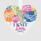 糸の編み物針はクリスマスパーソナライズされたが大好き オーナメント (正面)