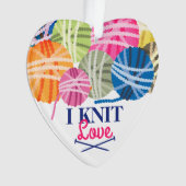 糸の編み物針はクリスマスパーソナライズされたが大好き オーナメント (正面)