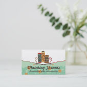 糸の裁縫の概念ピン針のスプール 名刺 (スタンド正面)