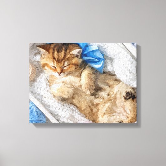 糸の間の小さな子猫 キャンバスプリント (正面)