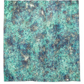 糸またはスポンジ状の青と灰色の絡み シャワーカーテン (正面)