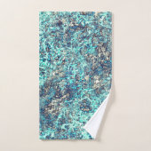 糸またはスポンジ状の青と灰色の絡み バスタオルセット (ハンドタオル)