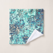 糸またはスポンジ状の青と灰色の絡み バスタオルセット (ウォッシュタオル)