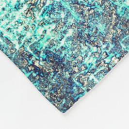 糸またはスポンジ状の青と灰色の絡み フリースブランケット