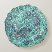 糸またはスポンジ状の青と灰色の絡み ラウンドクッション (裏面)