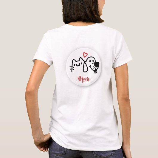 糸よくはしゃぐ付き猫 | かわいい猫好きTシャツ Tシャツ (裏面)