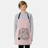 糸よくはしゃぐ付き猫 エプロン (着用した状態)