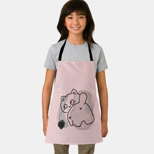 糸よくはしゃぐ付き猫 エプロン (インサイチュ)