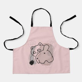 糸よくはしゃぐ付き猫 エプロン