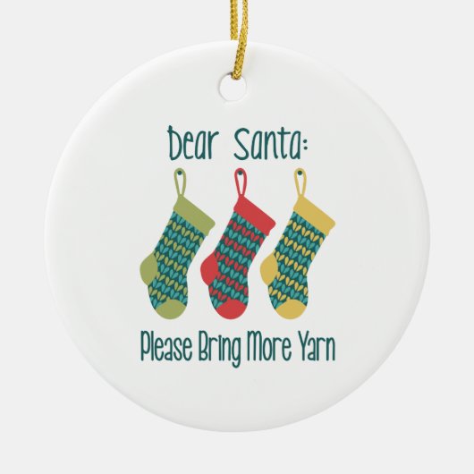 糸をもっと持って来る セラミックオーナメント (正面)