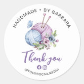 糸エレガント編み物針ありがとう ラウンドシール (正面)