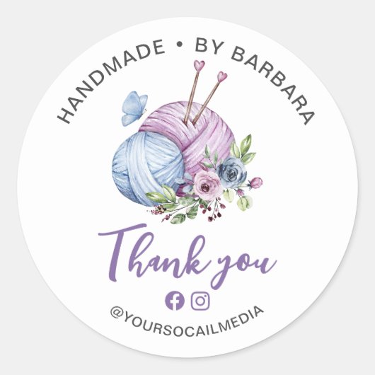 糸エレガント編み物針ありがとう ラウンドシール (正面)