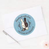 糸カスタムのカラーウィンクバニー編み針玉 ラウンドシール (封筒)