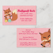 糸カスタム編み物製カラーフォックス玉 名刺 (正面/裏面)