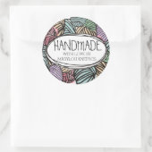 糸カラフルの編み物編み物のドードル玉 ラウンドシール (バッグ)