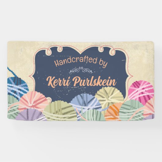 糸カラフル編み物クラフトショーブース 横断幕 (横)